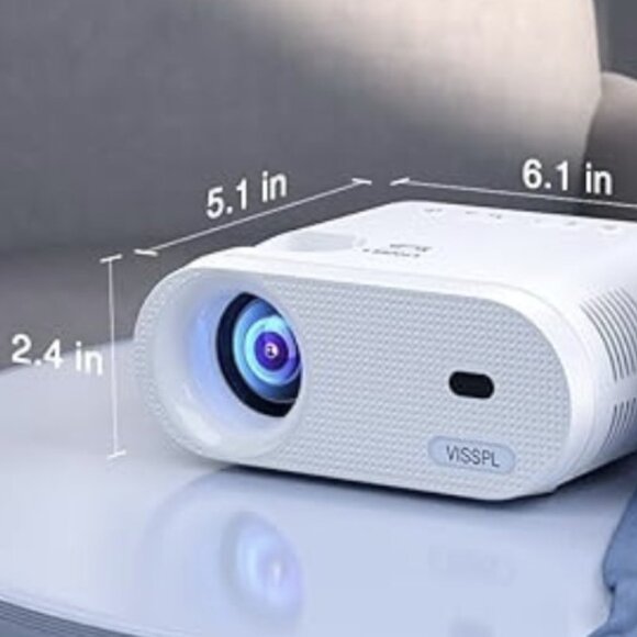 Mini Portable Projector, VISSPL Full HD 1080P (NEVER USED) - Picture 3 of 9